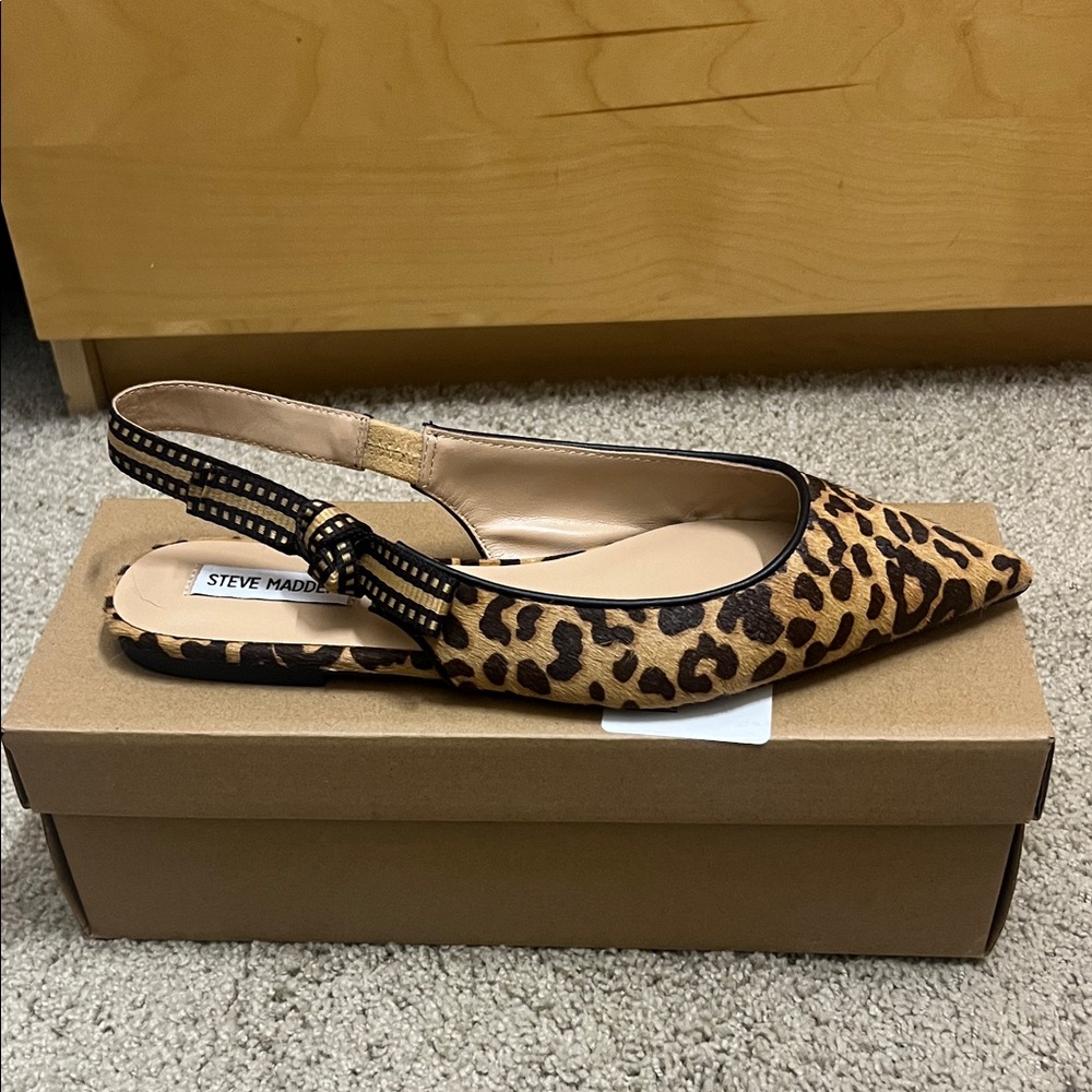Steve Madden Leopard Print Pointed Toe Slingback Heels - Picture 8 of 8